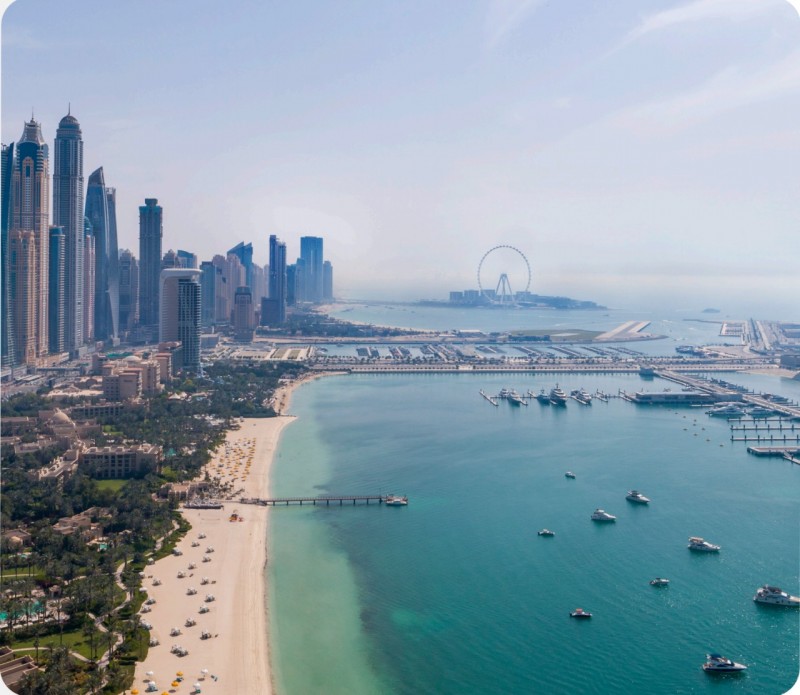 迪拜房产 第八大奇迹棕榈岛高端住宅 摩天轮 棕榈岛 天际线