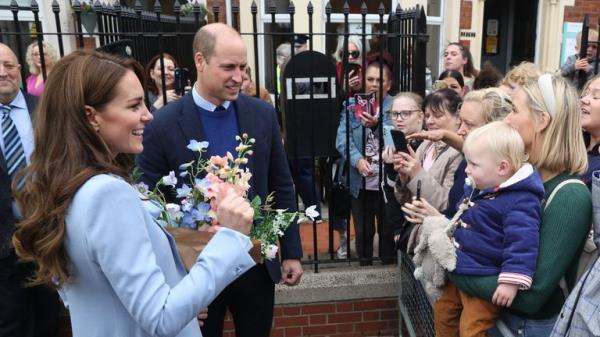 The Prince and Princess of Wales arriving at the PIPS suicide prevention charity