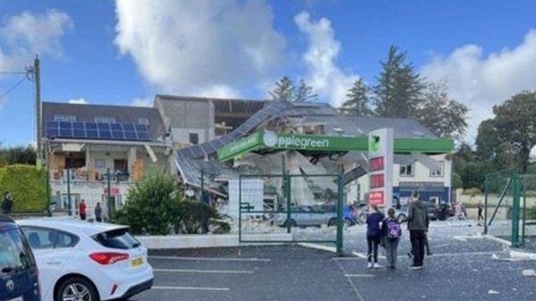 Gas explosion at service station in Creeslough. Pic: P��draig Mac Oscair