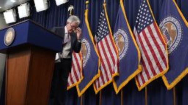 Federal Reserve Chair Jerome Powell departs after speaking at a news conference Wednesday, Sept. 21, 2022, at the Federal Reserve Board Building, in Washington. Intensifying its fight against chronically high inflation, the Federal Reserve raised its key interest rate by a substantial three-quarters of a point for a third straight time, an aggressive pace that is heightening the risk of an eventual recession.