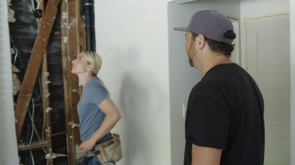 Jasmine and her crew mid-construction on "Help! I Wrecked My House"