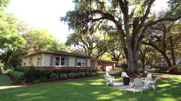 New landscaping with front yard fire pit and conversation area