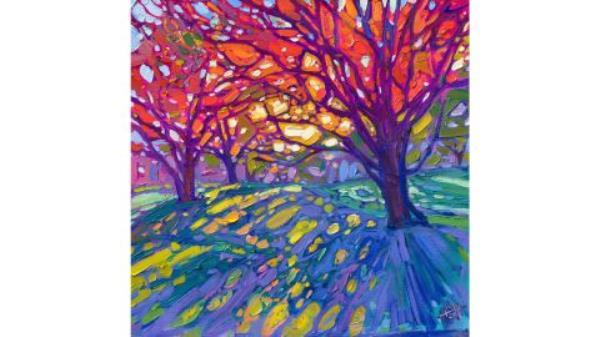 "Crystalline Maples", a 2021 oil painting by Erin Hanson.