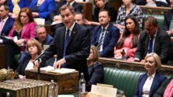 British Chancellor of the Exchequer Jeremy Hunt speaks at the House of Commons, in London, Britain, October 17, 2022.
