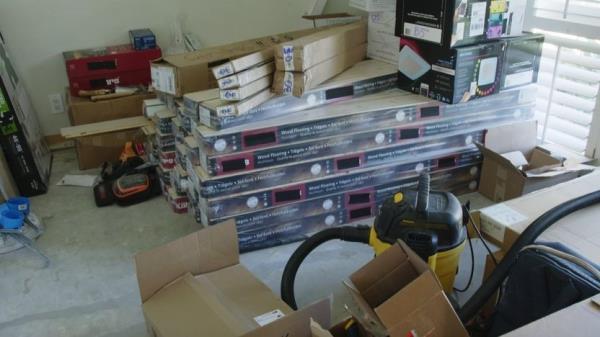  A roomful of building supplies