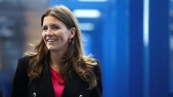 British Culture Secretary Michelle Donelan walks through conference hall during Britain's Conservative Party's annual conference in Birmingham, Britain, October 3, 2022. REUTERS/Hannah McKay

