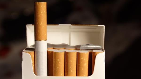 Pack of cigarettes stock photo