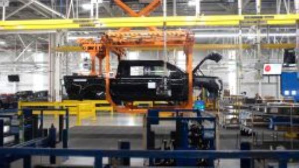 A Ford F-150 Lightning on a production line of the Ford Motor Co. Rouge Electric Vehicle Center (REVC) in Dearborn, Michigan, US, on Thursday, Sept. 8, 2022. Treasury Secretary Yellen outlined some of the Biden administration's unfinished economic business in a speech today calling for higher tax rates on the rich and on companies to help pay for social spending. 