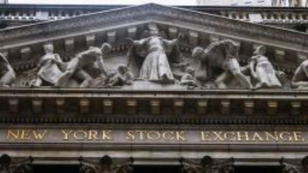 Main facade of New York Stock Exchange building in the Financial District of Lower Manhattan, New York, United States, on October 23, 2022. 