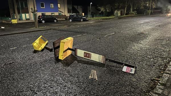 The scene in the Niddrie area of Edinburgh on Saturday night after a serious disturbance