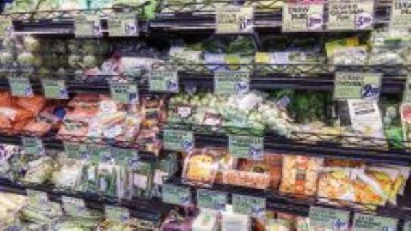 Florida, Miami Beach, Trader Joe's, grocery store, precut brussels sprouts, zucchini, green beans, carrots. (Photo by: Jeff Greenberg/Education Images/Universal Images Group via Getty Images)