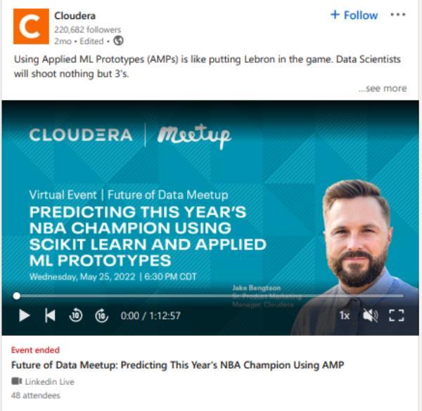 Cloudera linkedIn live