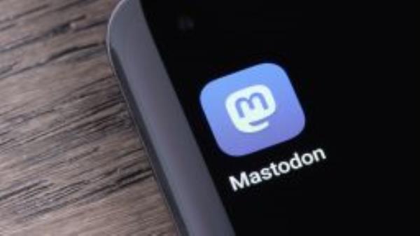 Mastodon social app seen on smartphone. Mastodon is free open source software for running self-hosted social networking services.