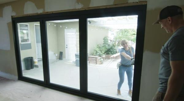 Bigger, better accordion doors replace the old sliders.