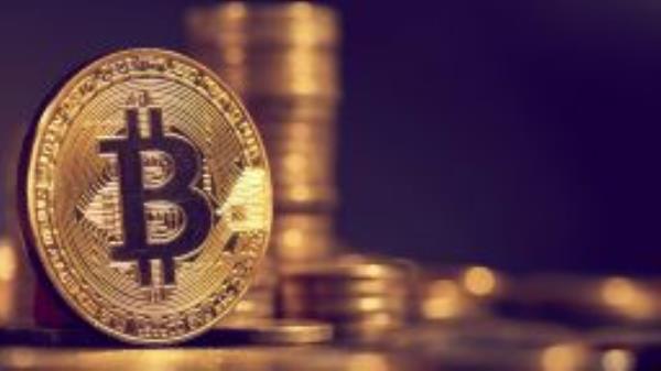 Golden bitcoin, conceptual image for crypto currency