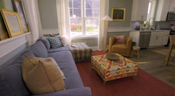 Greige and natural wood interior decor