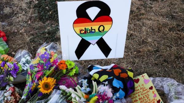 Floral tributes are placed in memory of the victims after a mass shooting at the Club Q gay nightclub in Colorado Springs, Colorado, U.S., November 20, 2022. REUTERS/Kevin Mohatt