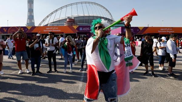 Soccer Football - FIFA World Cup Qatar 2022 - Group B - England v Iran - Khalifa International Stadium, Doha, Qatar - November 21, 2022 Iran fan outside the stadium before the match REUTERS/Hamad I Mohammed