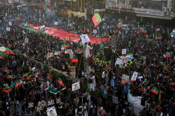 Supporters of Pakistan's former Prime Minister Imran Khan.