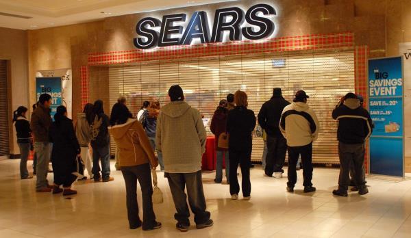 Black Friday shoppers line up outside a Sears store in King of Prussia, Pennsylvania, in 2007.