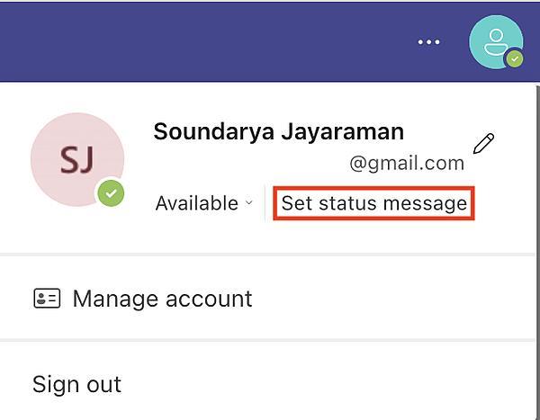 Schedule an out of office status in Teams 