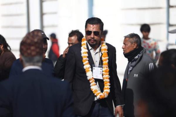  Biraj Bikram Shrestha during the election campaign to contest from Kathmandu-8 for House of Representative elections