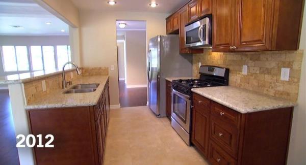 Hall and El Moussa's first kitchen remodel in 2012
