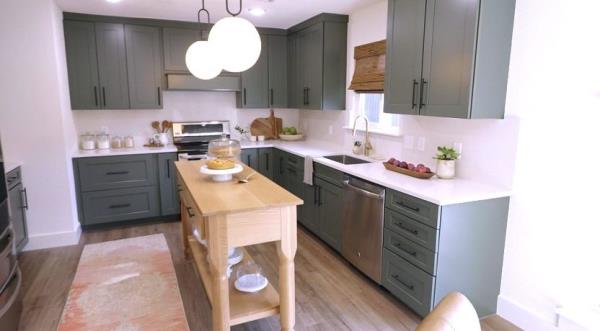 Kitchen with pre-finished cabinets