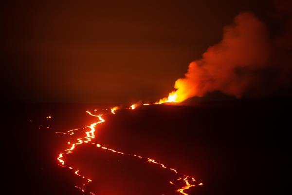 Views of Mauna Loa erupting on the Big Island of Hawaii