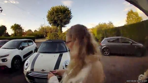 Undated Leicestershire Police handout photo of a screengrab of a Ring doorbell camera at the home of Megan Newborough, which is the last time she was seen alive as she prepared to get in her car and drive to Ross McCullam's home. McCullam has been convicted of murdering Megan Newborough. Issue date: Monday December 12, 2022.