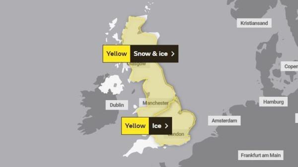 Met Office weather warnings on Sunday