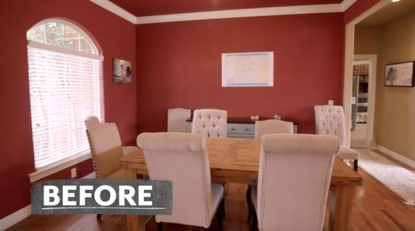 Dining room with red walls