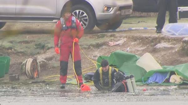 A search of the lake was continuing on Tuesday