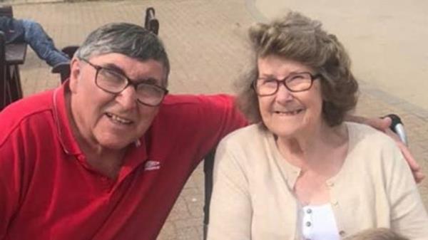 Audrey and her husband Michael while she was living at home