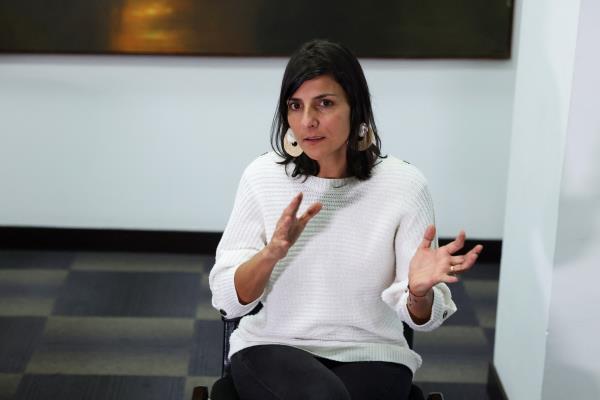 Colombian Minister of Mines and Energy Velez Torres speaks during an interview with Reuters in Bogota