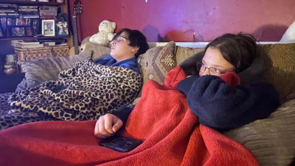 (L-R) 14-year-old twins Thomas Peers and Benjamin Peers