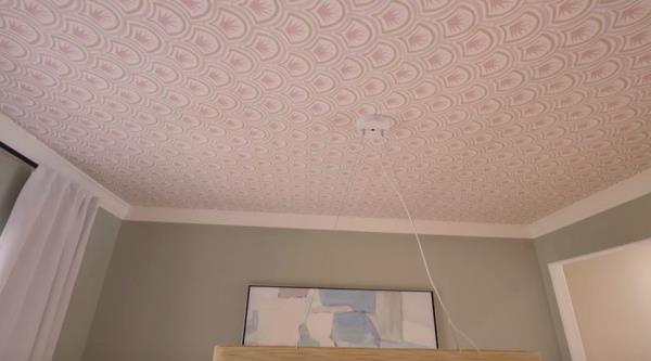 Wallpapered ceiling