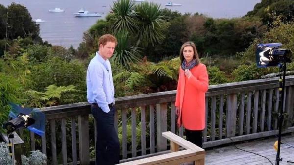 Sky royal correspondent Rhiannon Mills, interviewing Prince Harry and Meghan, duke and duchess of Sussex