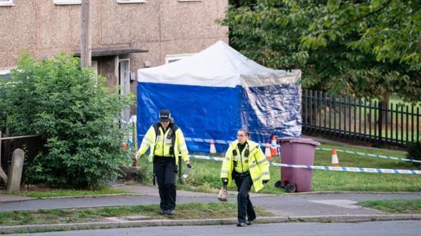 Police at the scene of the murders in Chandos Crescent, Killamarsh, in September 2021