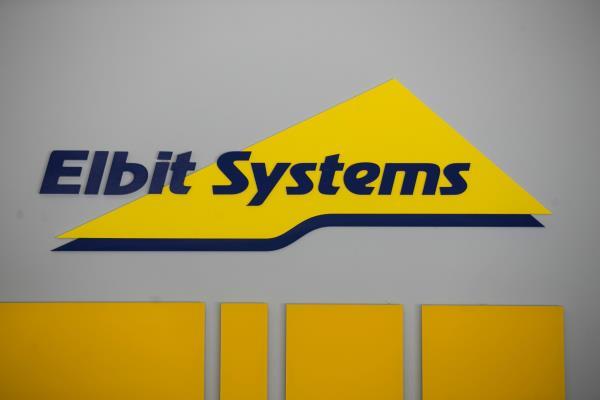 Logo of Israeli defence electronics firm Elbit Systems is seen at their offices in Haifa