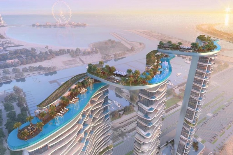 迪拜房产 一线海景 二线的房价 damac bay永久产权